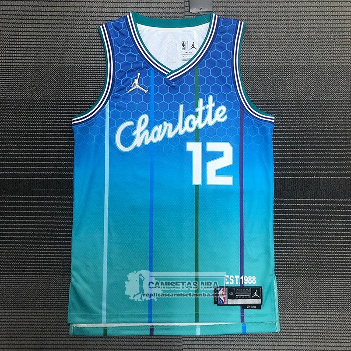 Camiseta Charlotte Hornets Kelly Oubre JR. NO 12 Ciudad 2021-22 Azul